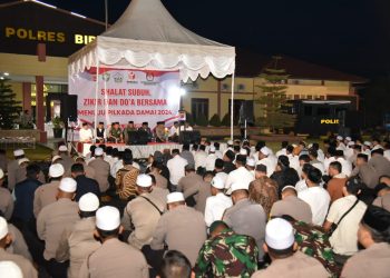 Polres Bireuen Bersama TNI dan Elemen Masyarakat Gelar Zikir dan Do'a Bersama Menuju Pilkada Damai 2024