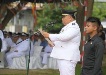 Upacara HUT RI yang ke 79 digelar dilapangan gampong blang asan kecamatan Peusangan Kabupaten Bireuen, detik-detik Proklamasi Kemerdeka itu dipimpin langsung Teguh Mandiri Putra, S. STP sebagai inspektur upacara