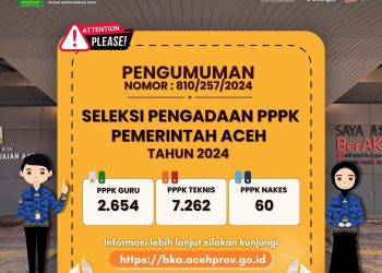 Pemerintah Aceh Terima 2.654 Guru, 7.262 Tenaga Teknis, dan 60 Tenaga Kesehatan Melalui Seleksi PPPK 2024