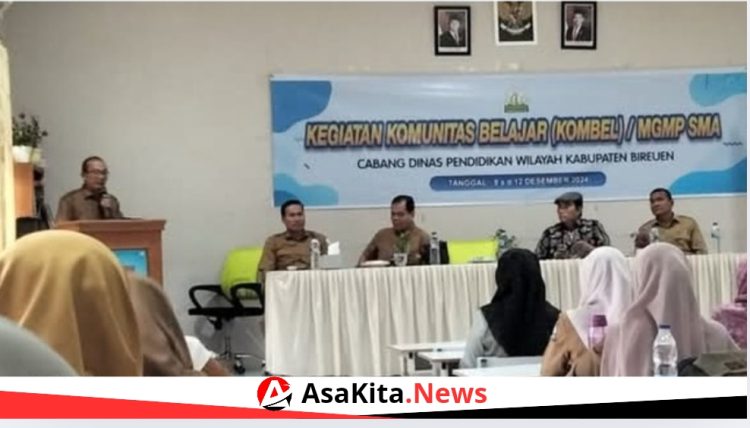Kacabdin Bireuen Resmi Buka Kegiatan Kombel dan MGMP SMA, SMK