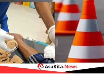 Traffic Cone di Jalan Medan-Banda Aceh Sebabkan Kecelakaan, Seorang Pengendara Luka-Luka