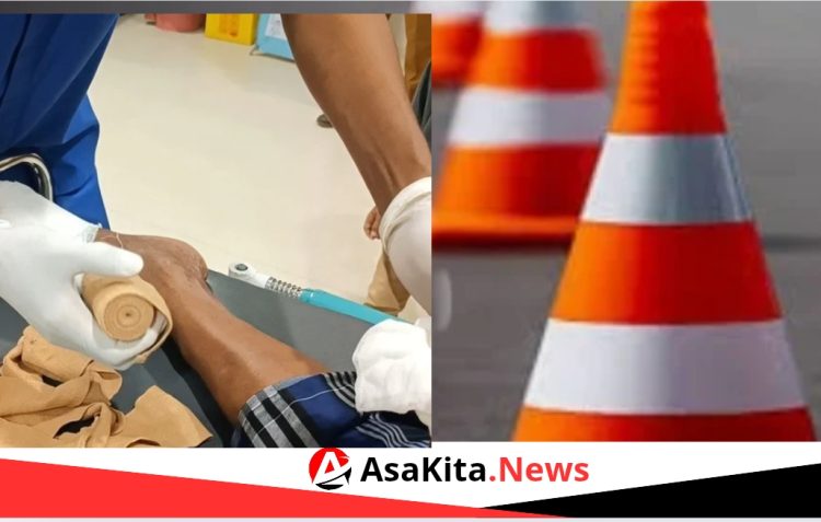 Traffic Cone di Jalan Medan-Banda Aceh Sebabkan Kecelakaan, Seorang Pengendara Luka-Luka