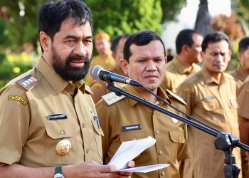 Gubernur Aceh Pimpin Apel Pagi Pasca Idul Fitri, Ajak Pegawai Disiplin Kerja