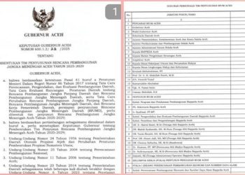 Pj Gubernur SK-kan Tim Penyusun RPJM Aceh, Kombinasi Tim Mualem, Pakar dan Pemerintah Aceh