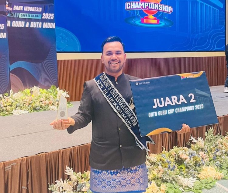 Azwar Anas Raih Runner-up Duta Guru CBP Rupiah Championship 2025 BI Lhokseumawe