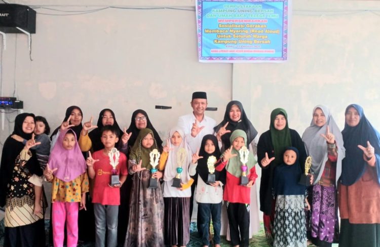 Perpustakaan Kampung Uning Bersah Gelar Sosialisasi Membaca Nyaring