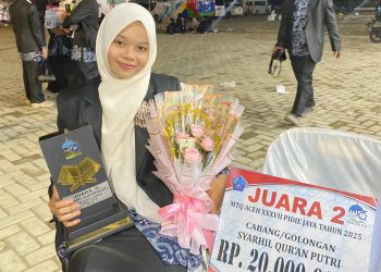 Siswi SMAN 1 Nurussalam Perwakilan Kafilah Aceh Timur Raih Juara di MTQ Ke-37 di Pijay