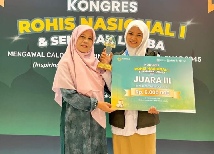 Siswi SMK-PP Negeri Saree Rah Juara Tiga Brand Ambasador Rohis Nasional 2025