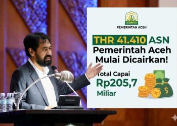THR 41.410 ASN Pemerintah Aceh Mulai Dicairkan, Total Capai Rp205,7 Miliar