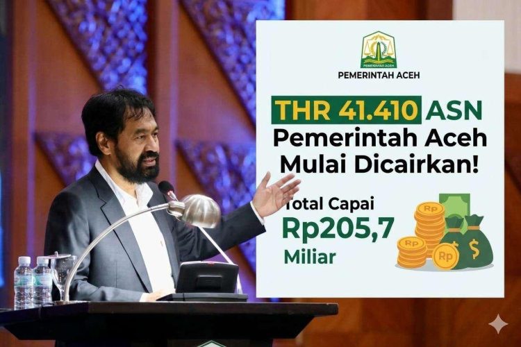 THR 41.410 ASN Pemerintah Aceh Mulai Dicairkan, Total Capai Rp205,7 Miliar