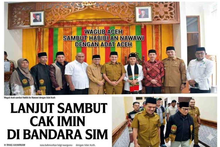 WAGUB ACEH SAMBUT HABIBI AN NAWAWI DENGAN ADAT ACEH, LANJUT SAMBUT Cak Imin DI BANDARA SIM