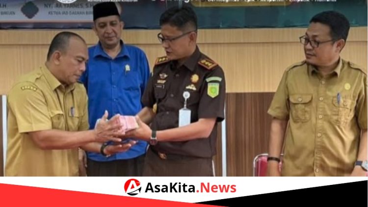 Kejari Bireuen Terima Pengembalian Kerugian Negara Rp98,7 Juta Kasus Dugaan Korupsi Zakat