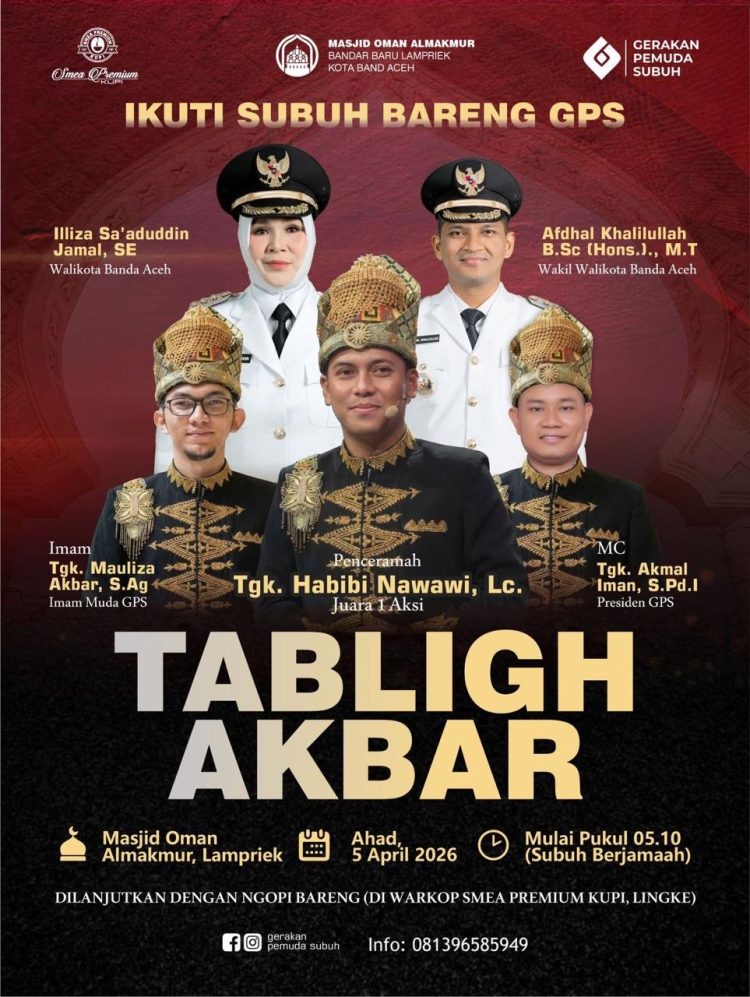 GPS Gelar Safari Subuh dan “Ngopi Bareng” Wali Kota, Hadirkan Dai Nasional Tgk. Habibi An Nawawi