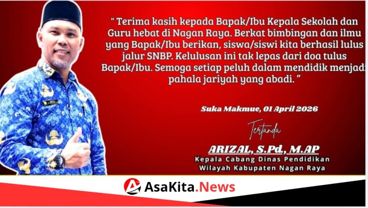 177 Siswa Nagan Raya Lulus SNBP 2026, Kacabdin Apresiasi Kinerja Guru dan Kepala Sekolah