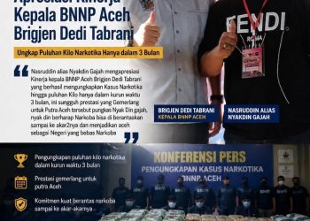 Nasruddin Alias Nyak Din Gajah Apresiasi Kinerja Kepala BNNP Aceh, Brigjen Dedi Tabrani