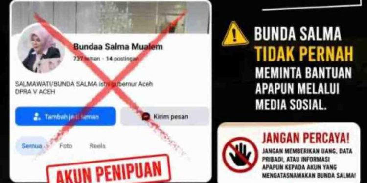 Waspada! Beredar Akun Palsu Mengatasnamakan Bunda Salma, Masyarakat Diminta Jangan Tertipu Modus Penipuan di Media Sosial