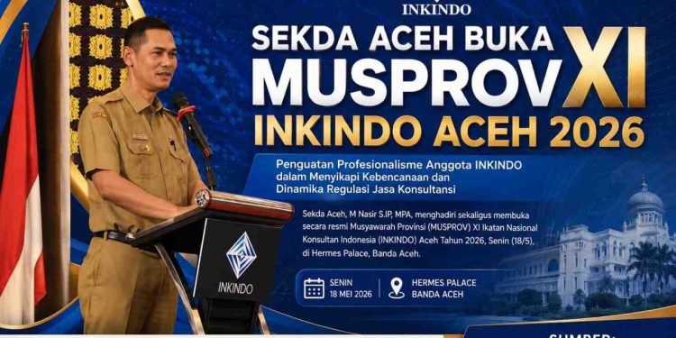 Sekda Aceh Buka MUSPROV XI INKINDO Aceh 2026