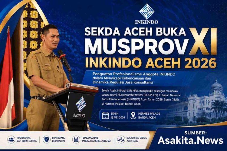 Sekda Aceh Buka MUSPROV XI INKINDO Aceh 2026