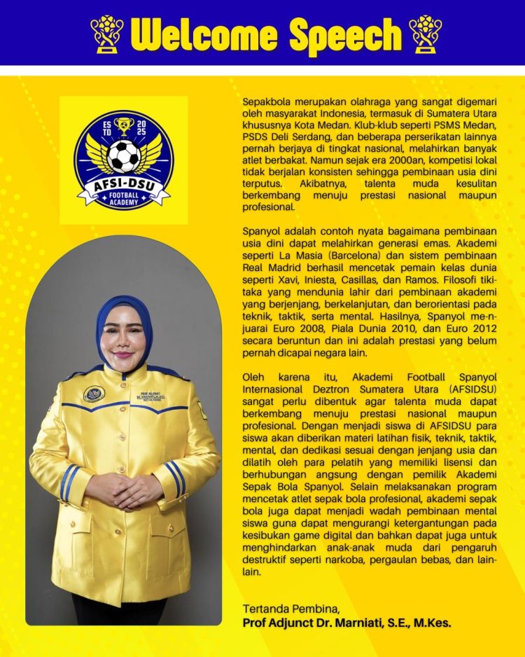 Ketua Umum PPA Ekspansi Buka Jaringan Sekolah Sepak Bola Spanyol di Sumatera Utara