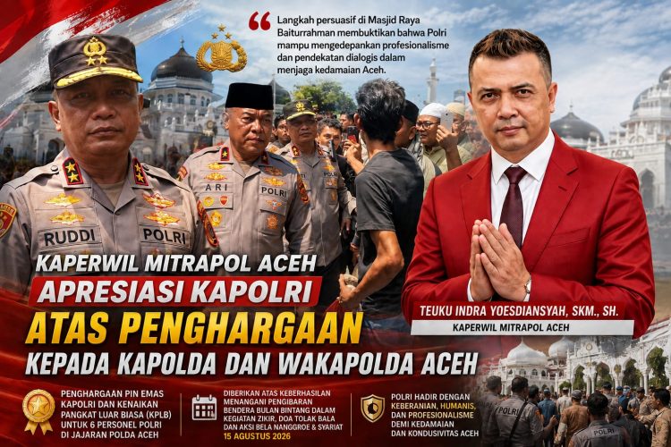 Kaperwil Mitrapol Aceh Apresiasi Kapolri Atas Penghargaan kepada Kapolda dan Wakapolda Aceh